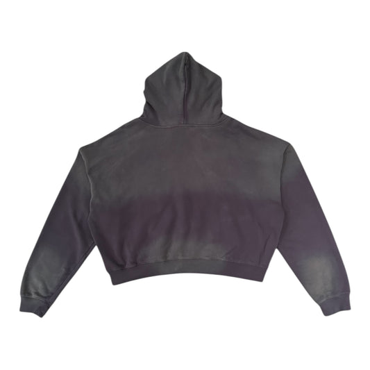 Monkey Wildstyle Cropped Zip-Up Hoodie (Grey)