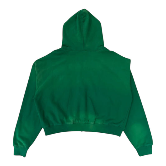 Leopard Wildstyle Cropped Zip-Up Hoodie (Green)