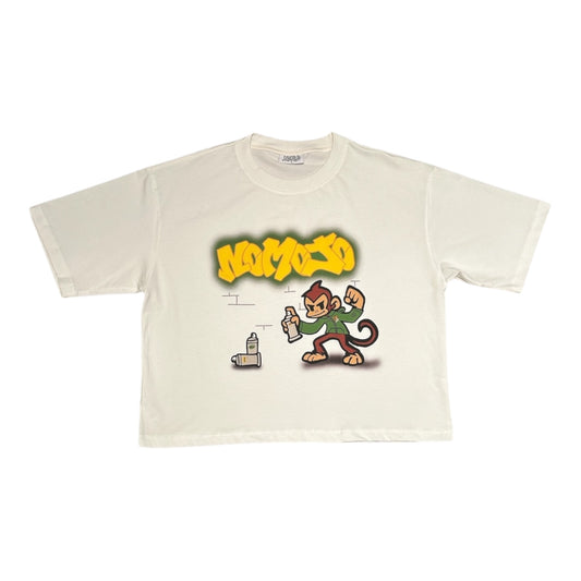 Jango Graffiti Cropped Tee (White)